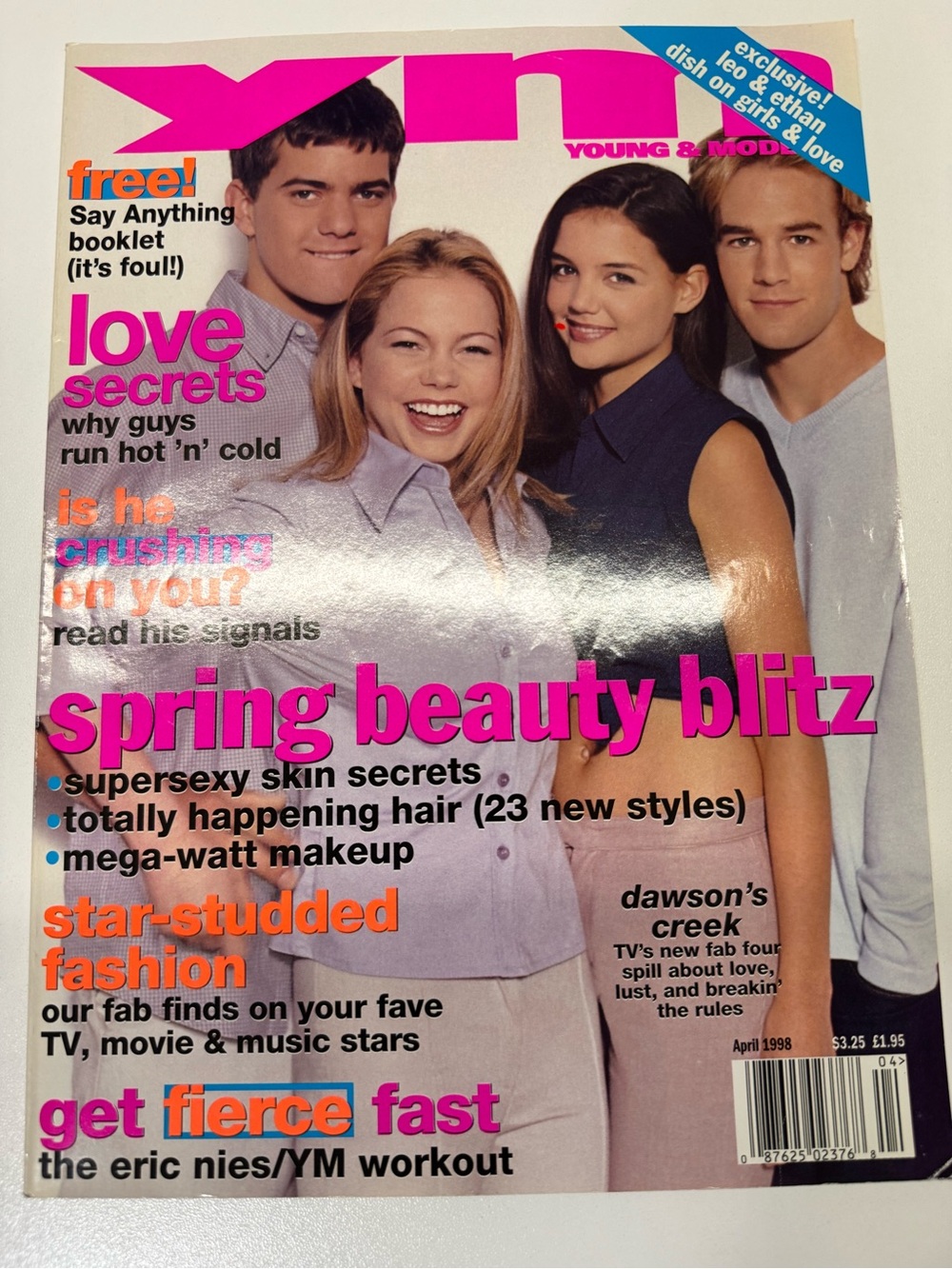 YM Teen Magazine April 1998 Dawson’s Creek James Van Der Beek Katie Holmes